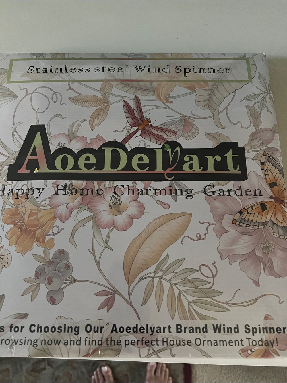 AoeDelYarr Stainless Steel Wind Spinner - Hummingbird design in original pkg